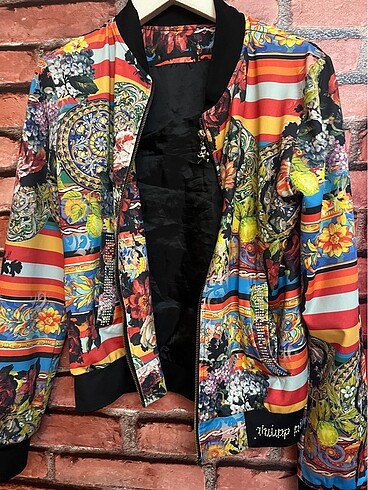 Philipp Plein P.Plein L beden M uyumlu desenli ceket sorunsuz