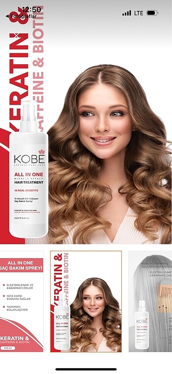 Missha Sadece 1 kere denedim Kobe All In One saç spreyi 250 ml 1.Kuru