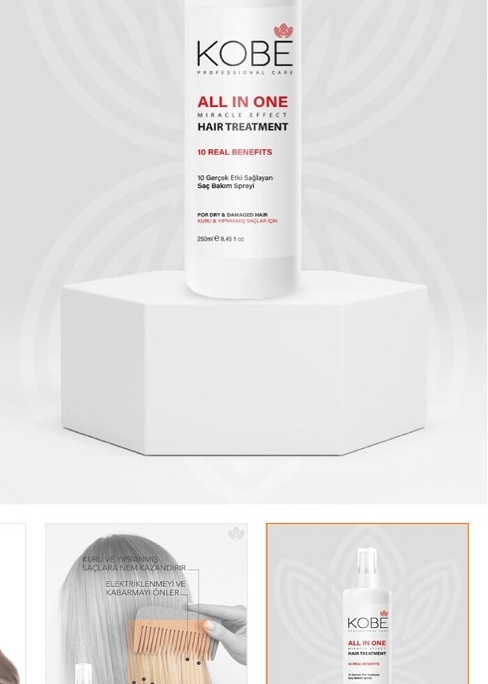 Sadece 1 kere denedim Kobe All In One saç spreyi 250 ml   1.Kuru - Görsel 5