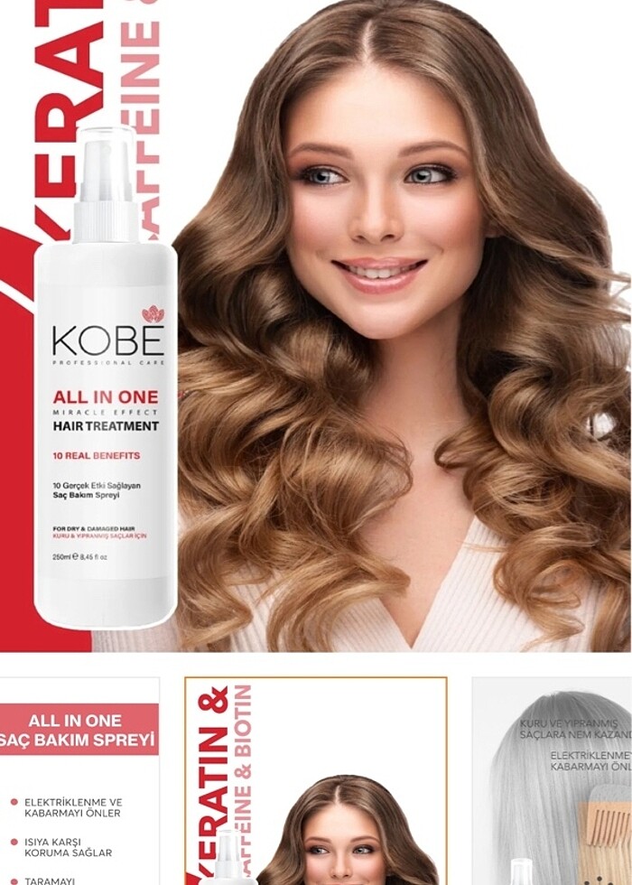 Sadece 1 kere denedim Kobe All In One saç spreyi 250 ml   1.Kuru - Görsel 3
