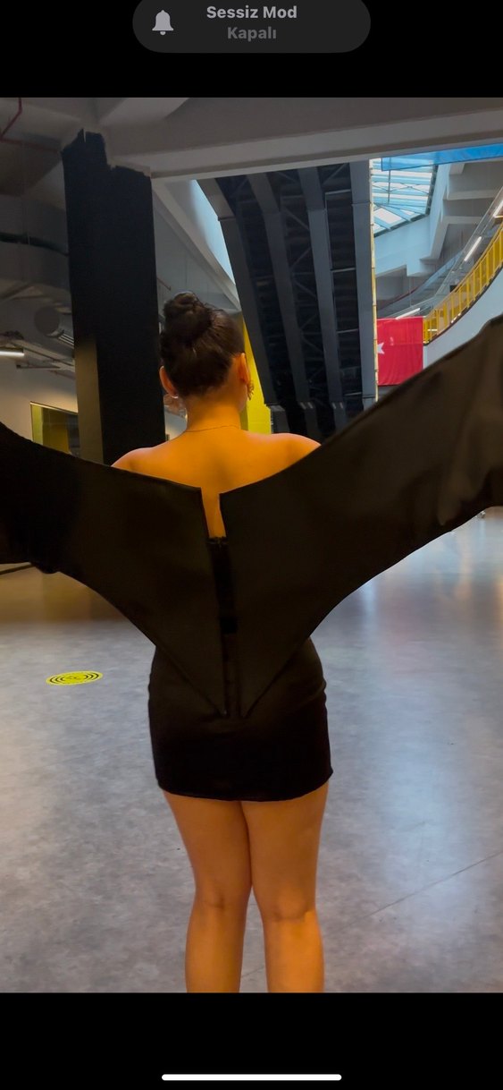 Straplez Mini Siyah Gotik Parti Elbisesi - Görsel 2