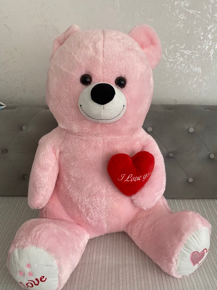 Pembe Peluş Ayıcık Kalpli - Görsel 3