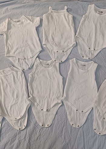 Bebekler için Beyaz Pamuklu Kolsuz Body - Görsel 3