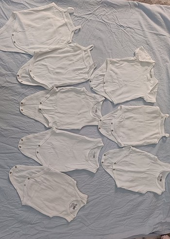 Bebekler için Beyaz Pamuklu Kolsuz Body - Görsel 4