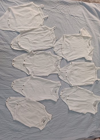 Bebekler için Beyaz Pamuklu Kolsuz Body - Görsel 5