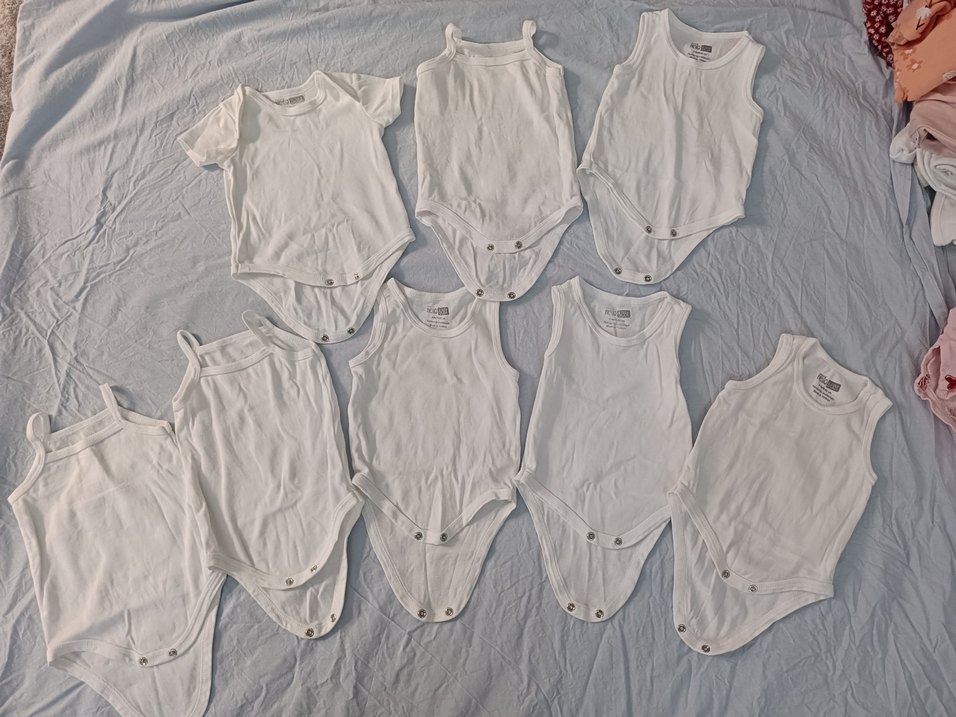 Bebekler için Beyaz Pamuklu Kolsuz Body - Görsel 2