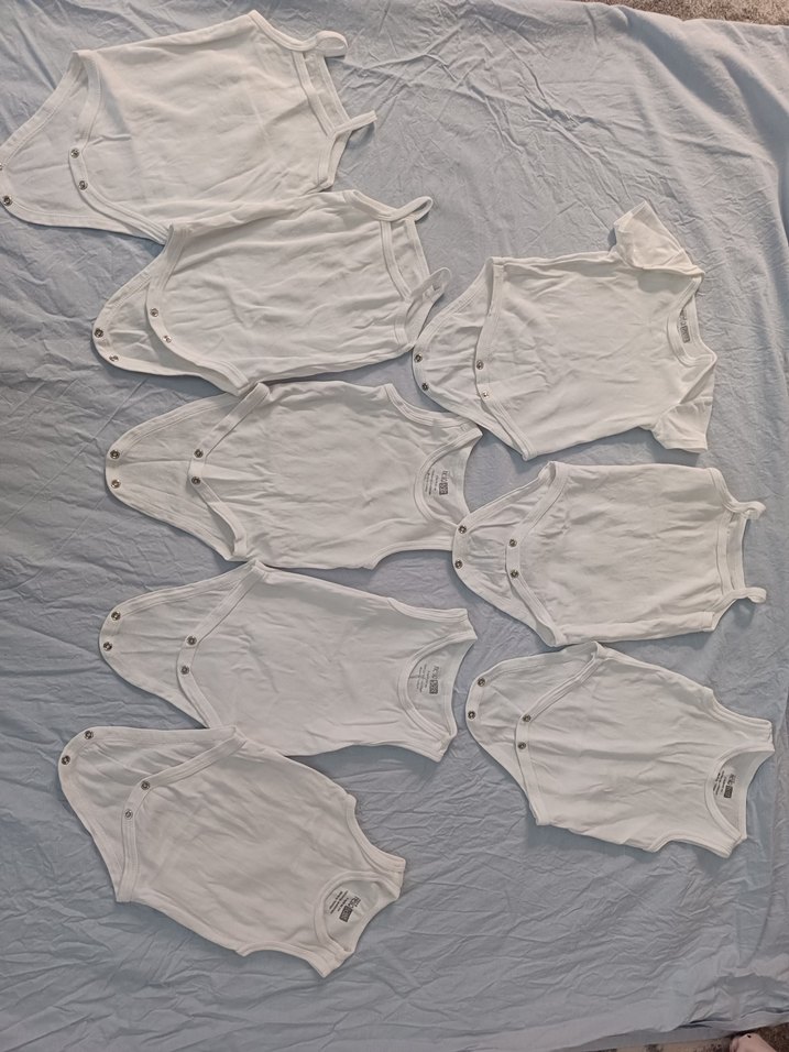 Bebekler için Beyaz Pamuklu Kolsuz Body - Görsel 4