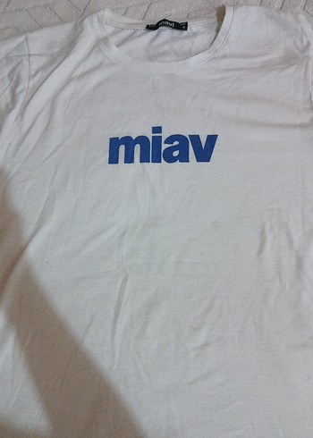 Beyaz miav Baskılı tişört