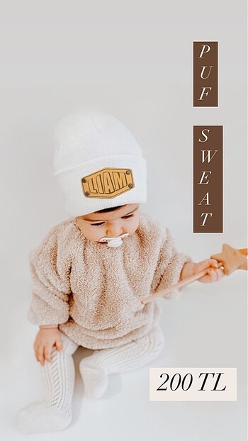 Pamuklu puf sweat 
