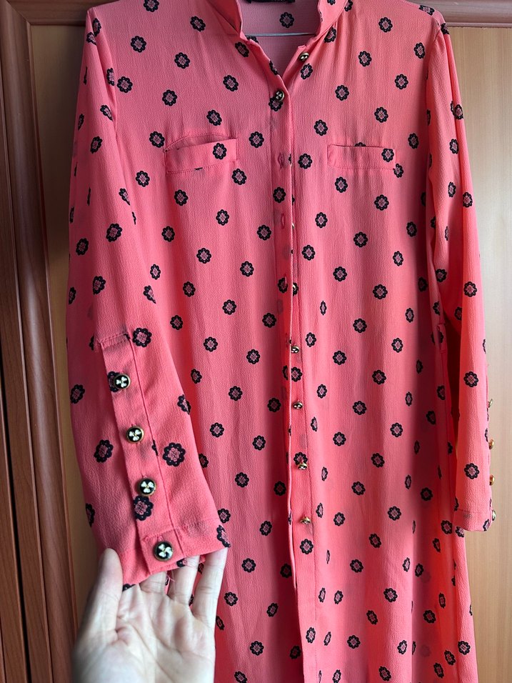 Uzun Pembe Kadın Tunik - Görsel 2