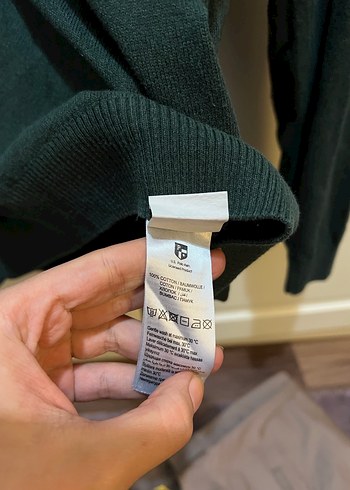 V Yaka Yeşil Erkek Triko Kazak - Görsel 4