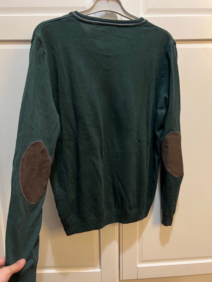 V Yaka Yeşil Erkek Triko Kazak - Görsel 5