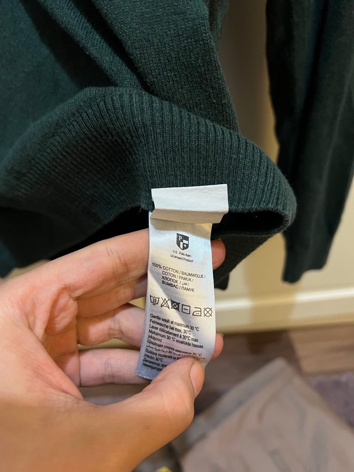 V Yaka Yeşil Erkek Triko Kazak - Görsel 4