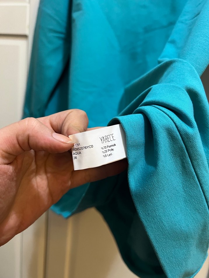 Turkuaz Kadın Oversize Sweatshirt - Görsel 4