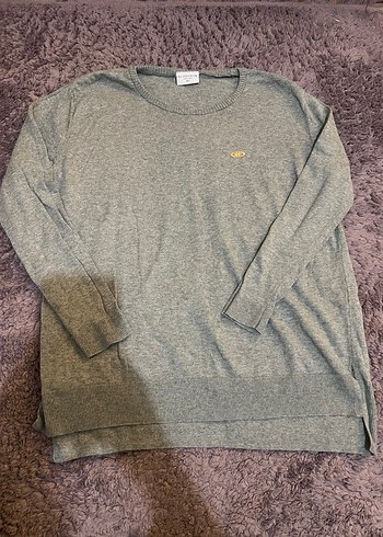 Gri Kadın Bisiklet Yaka Salaş Kazak Polo - Görsel 2