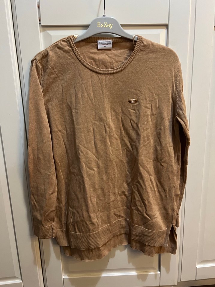 Bej Kadın Kazak, Bisiklet Yaka, Salaş - Görsel 3