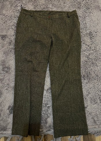 büyük beden kadın kahverengi palazzo pantolon - Görsel 2