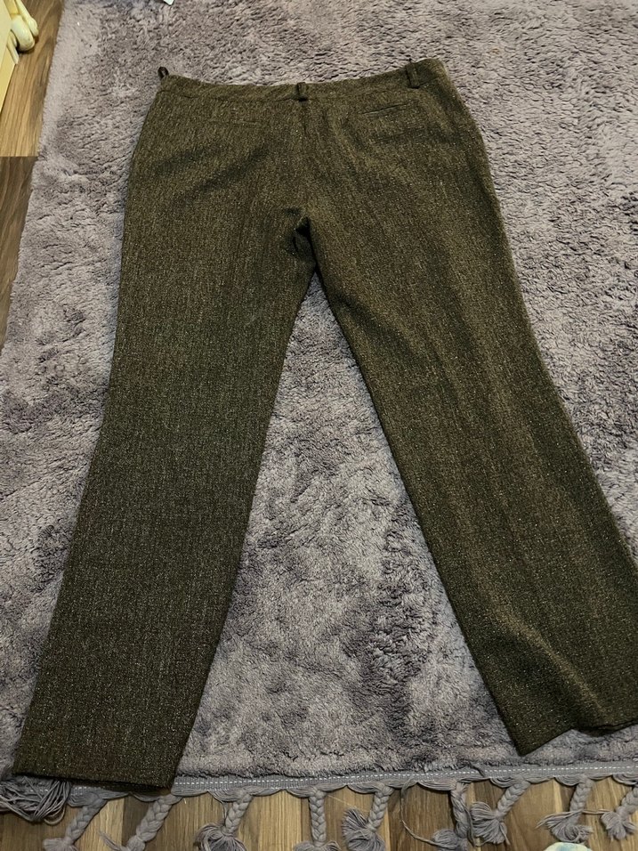 büyük beden kadın kahverengi palazzo pantolon - Görsel 3