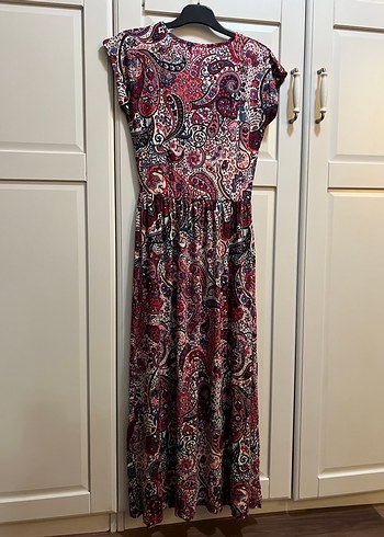 Renkli Desenli Bohem Uzun Elbise - Görsel 2