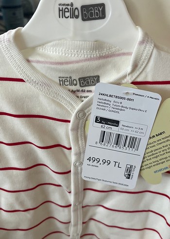 Beyaz Baskılı Uzun Kollu Bebek Body - Görsel 4