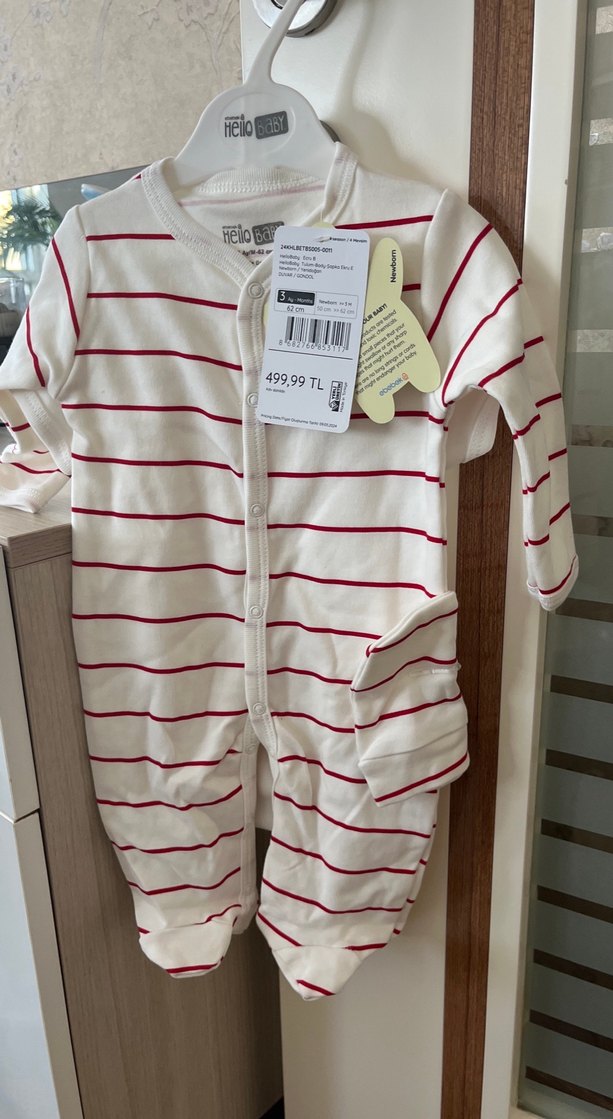 Beyaz Baskılı Uzun Kollu Bebek Body - Görsel 2