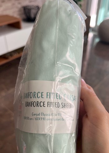 Pastel Yeşil Desenli bebek çarşafı - Görsel 2