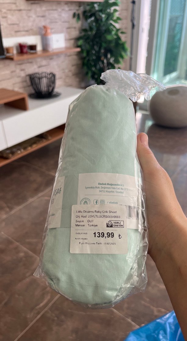 Pastel Yeşil Desenli bebek çarşafı - Görsel 3