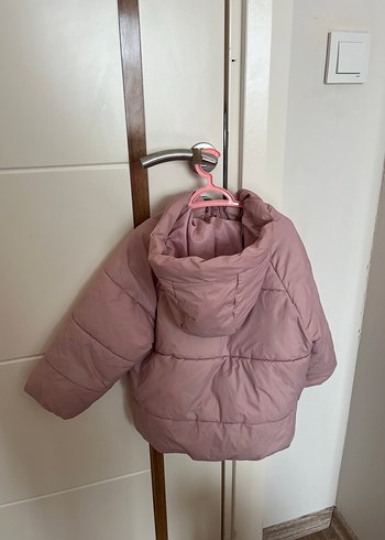 Düğmeli Pembe Kız Çocuk Mont - Görsel 2