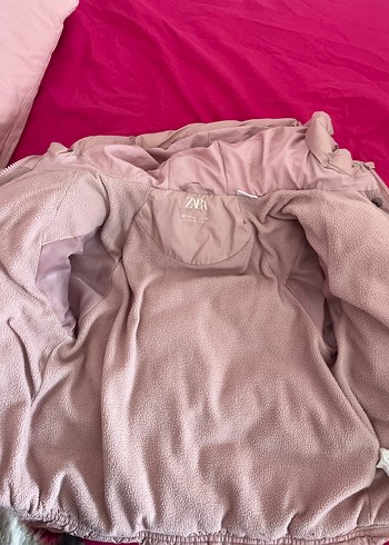 Düğmeli Pembe Kız Çocuk Mont - Görsel 4