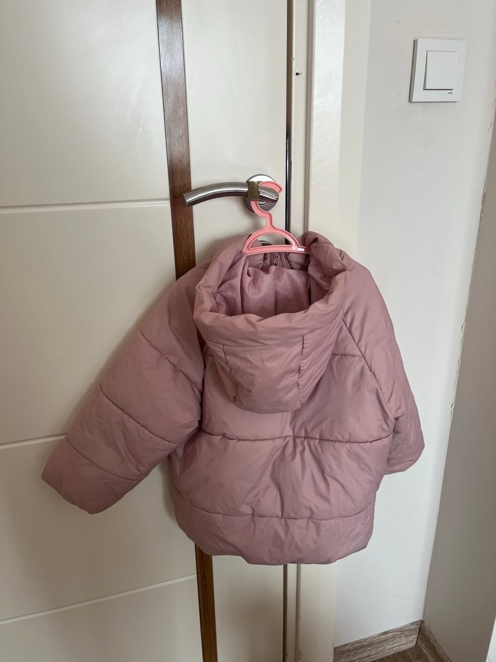 Düğmeli Pembe Kız Çocuk Mont - Görsel 2