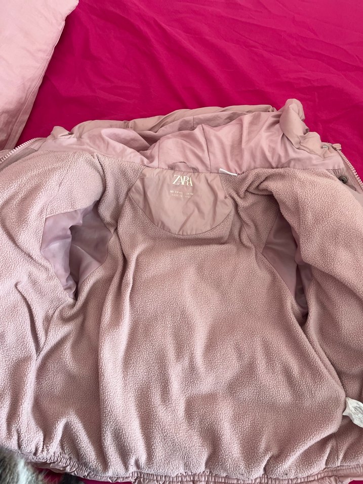 Düğmeli Pembe Kız Çocuk Mont - Görsel 4