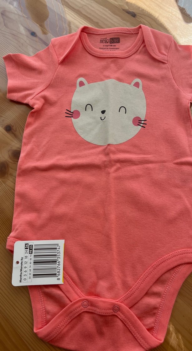 Kısa Kollu Pembe Bebek Kız Body - Görsel 2