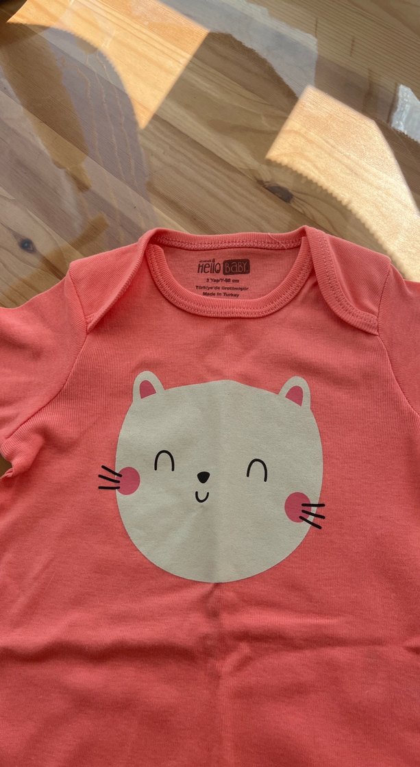 Kısa Kollu Pembe Bebek Kız Body - Görsel 4