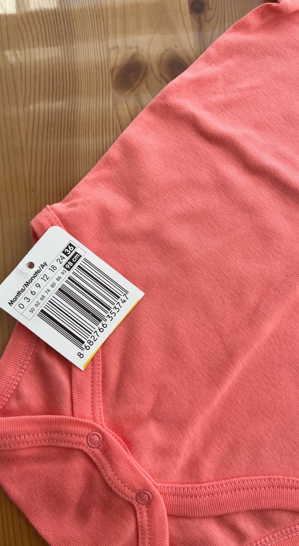 Kısa Kollu Pembe Bebek Kız Body - Görsel 3