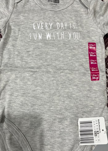 Gri Uzun Kollu Örgü Bebek Body - Görsel 2