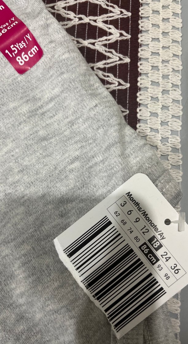 Gri Uzun Kollu Örgü Bebek Body - Görsel 3