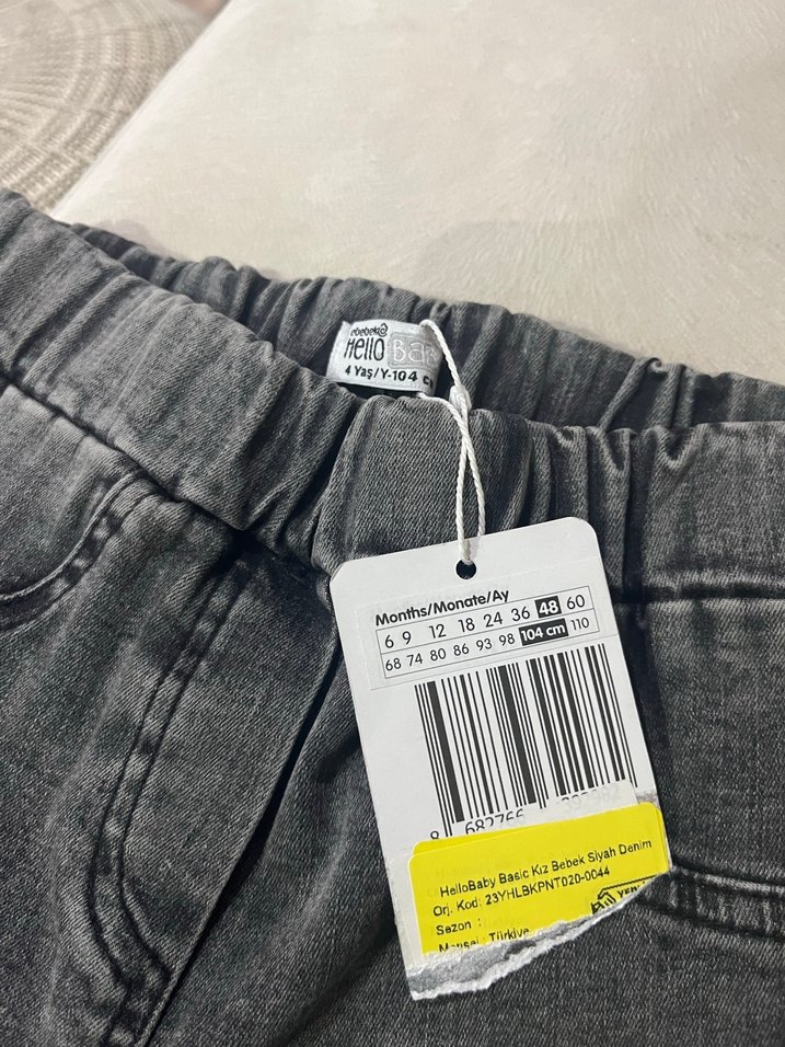 Gri kız Çocuk Denim Pantolon - Görsel 3