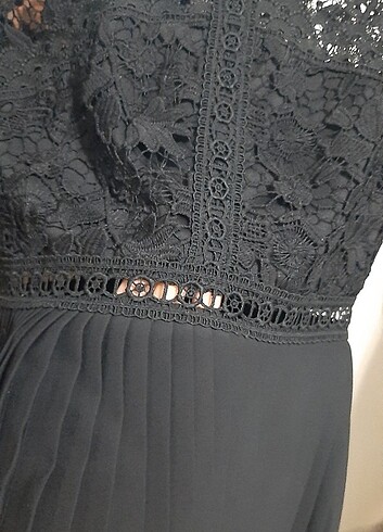 Zara #Zara dantel detaylı,etek uçları pileli #elbise #minielbise #kıs