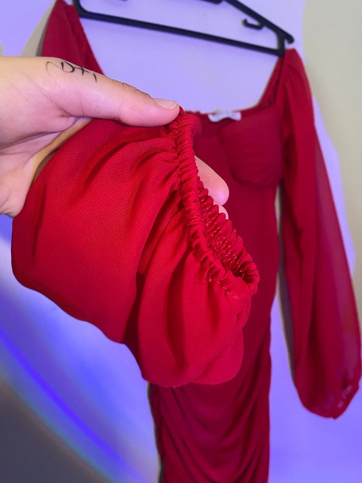 Kırmızı  abiye - Görsel 4