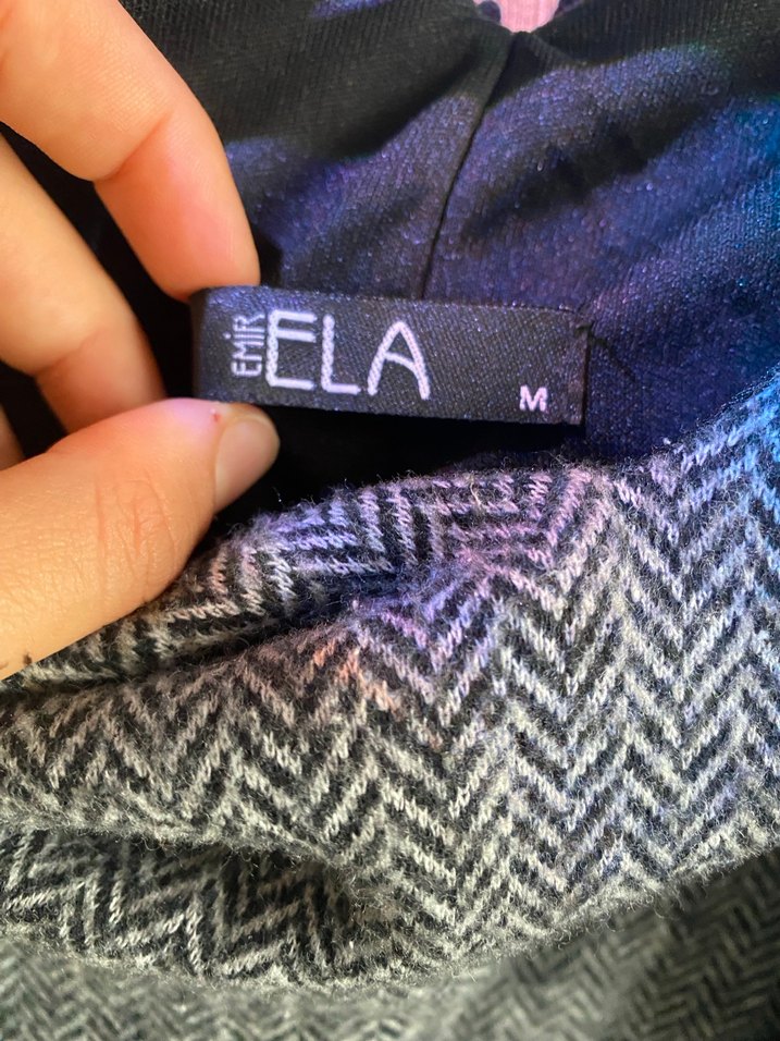 V Yaka Gri Triko Kadın Elbise - Görsel 2