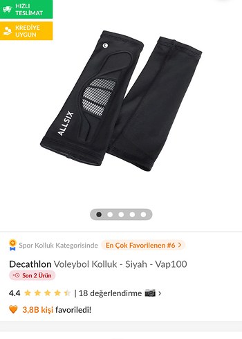 Allsıx dizlik,kolluk,şort 3lü takım voleybol ekipmanları - Görsel 5