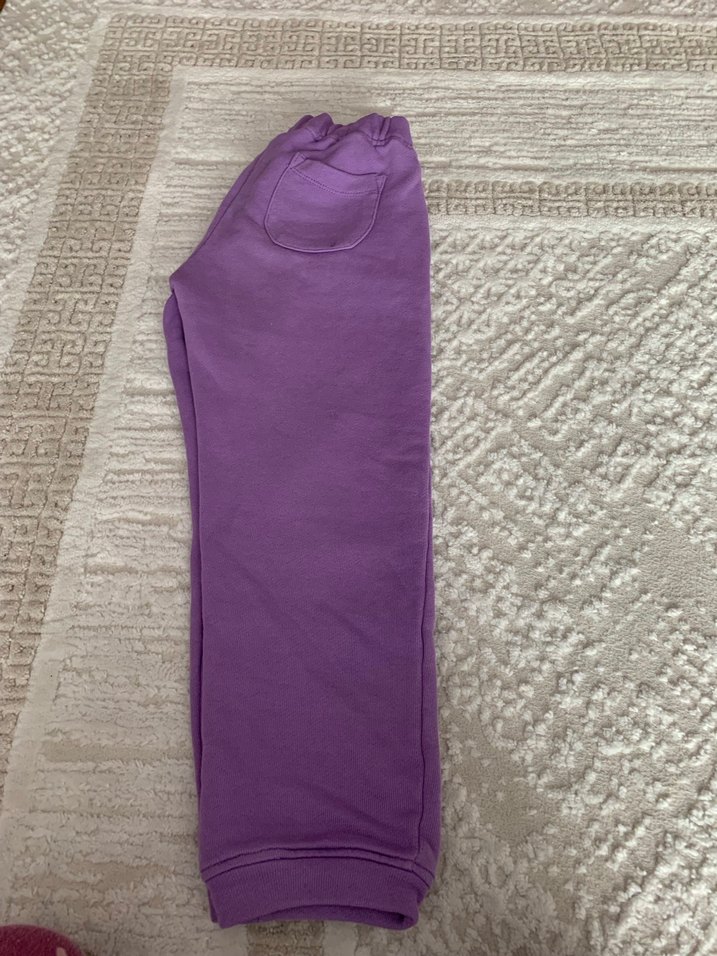Kızlar için Mor Rahat Sweatpant - Görsel 2