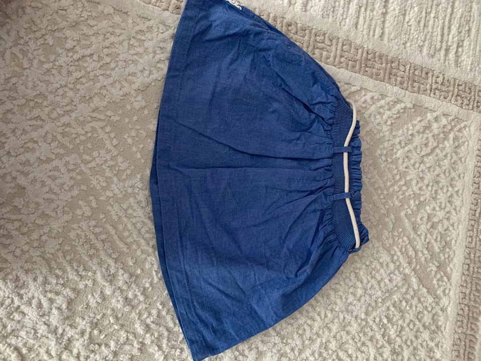 Nakışlı Dantelli Kız Kot Etek - Görsel 4