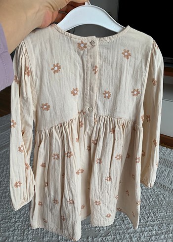 Nakışlı Bej Kız Elbisesi - Görsel 5