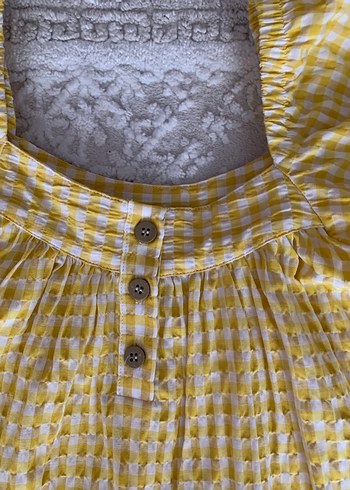 Sarı Pötikareli Fırfırlı Kız Elbisesi - Görsel 3