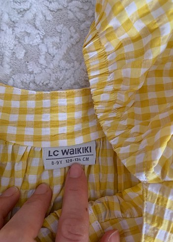 Sarı Pötikareli Fırfırlı Kız Elbisesi - Görsel 5