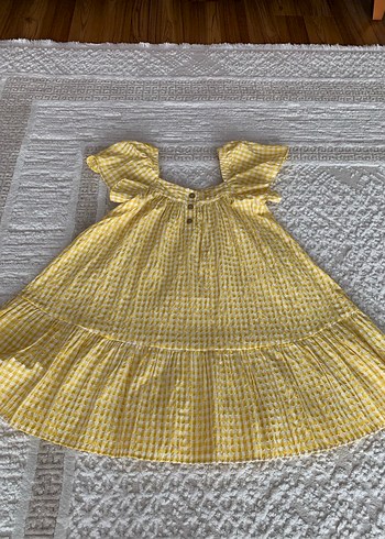 Sarı Pötikareli Fırfırlı Kız Elbisesi - Görsel 2
