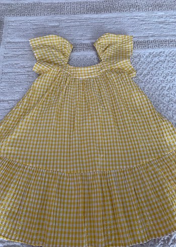 Sarı Pötikareli Fırfırlı Kız Elbisesi - Görsel 4