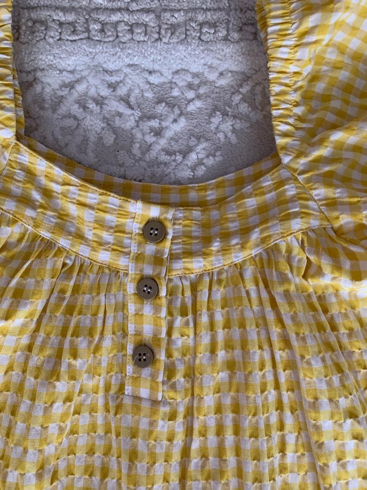 Sarı Pötikareli Fırfırlı Kız Elbisesi - Görsel 3
