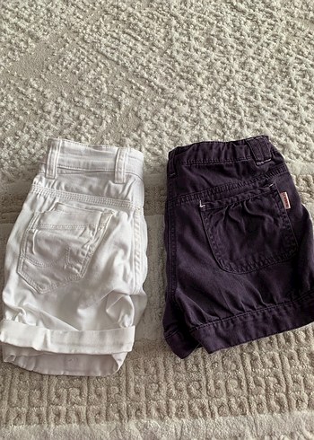 Mor Düğmeli Kız Şortu - Görsel 2